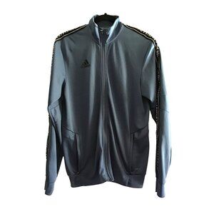 ADIDAS-MEN LIGHT WEIGHT GREY TRACK ZIPUP POCKETS SWEATER JACKET SIZE SMALL